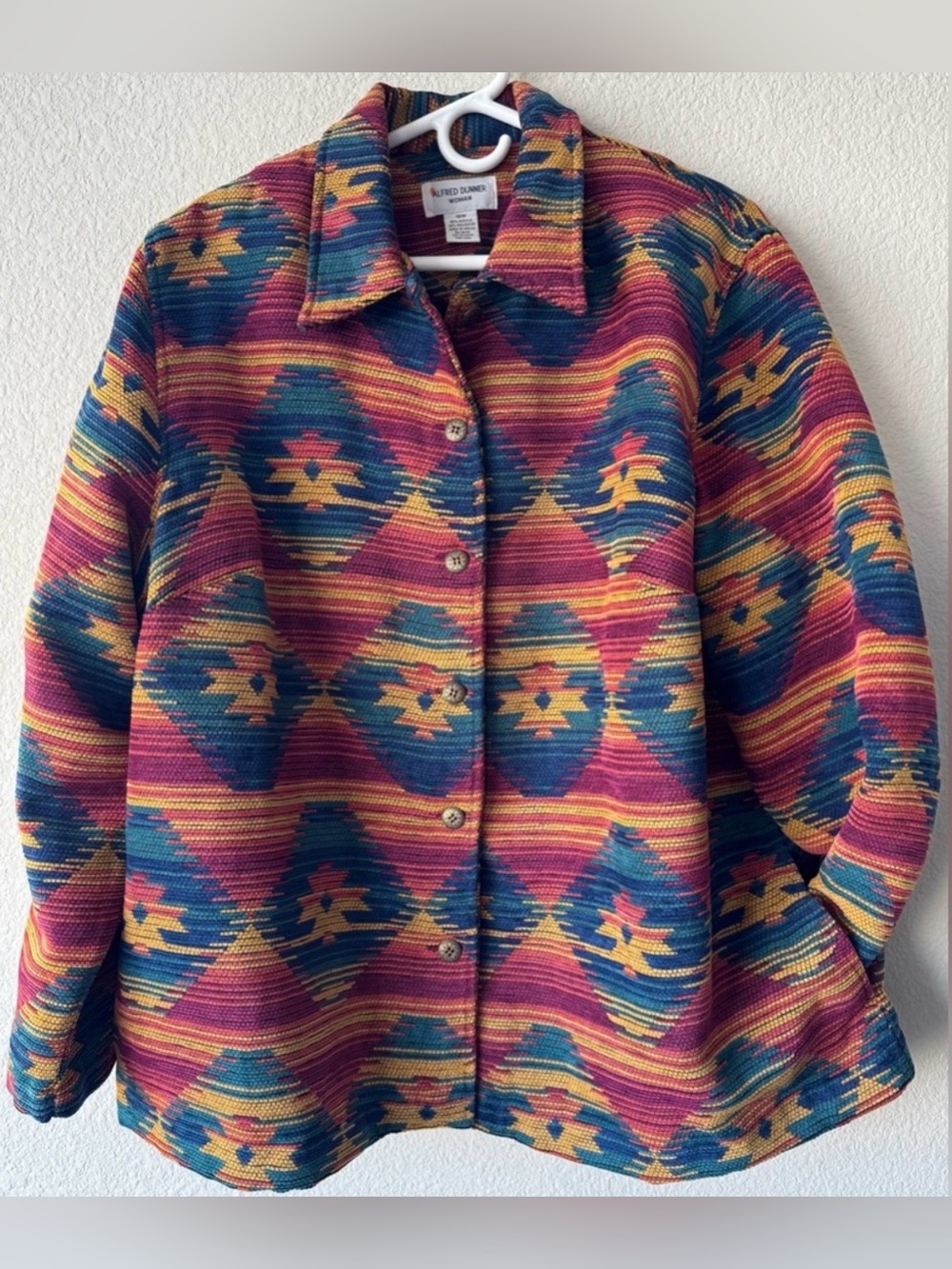 VTG Alfred Dunner Southwestern Tapestry Jacket Women’s 18 Aztec Textured Blazer